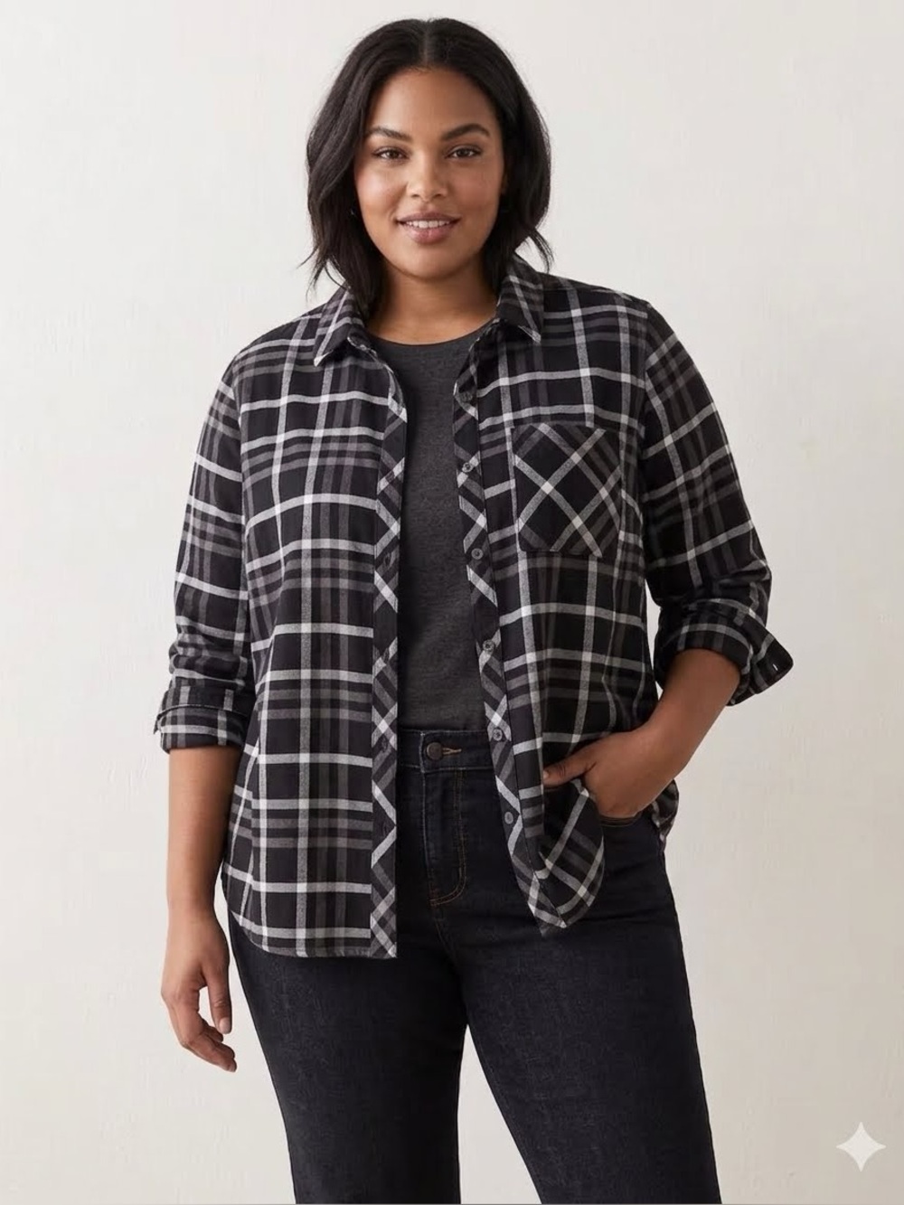 Woolrich Cotton Plaid L/S Woman’s Shirt Plus Size XXL